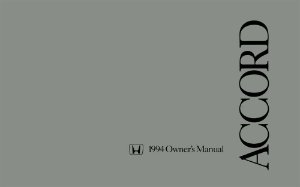 1994 Honda Accord Sedan Owner's Manual