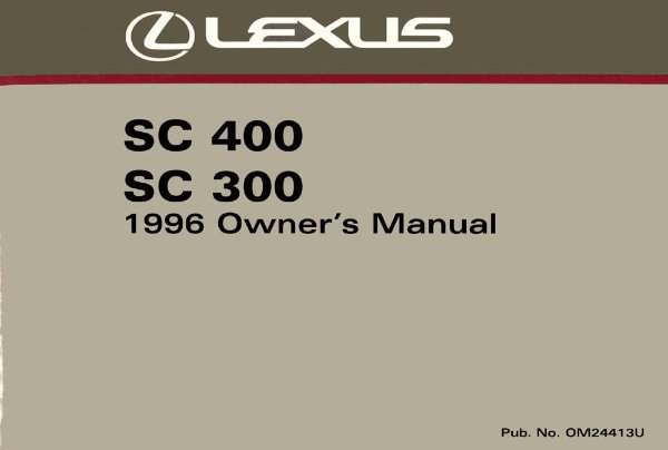 1996 Lexus SC 400, SC 300 Owner's Manual