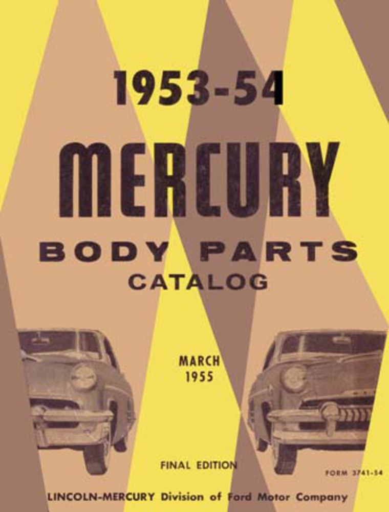 1953–1954 Mercury ALL MODELS - BODY Parts Book