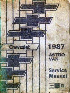 1987 Chevrolet Truck Astro Factory Shop Service Manual