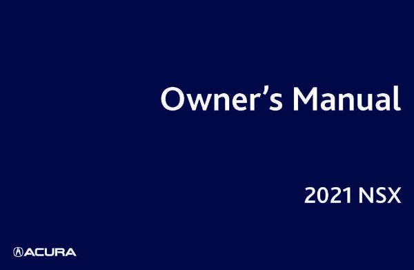 2021 Acura NSX Owner's Manual