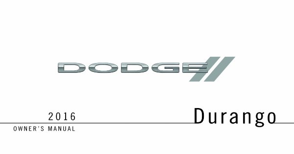 2016 Dodge Truck Durango Owner's Manual