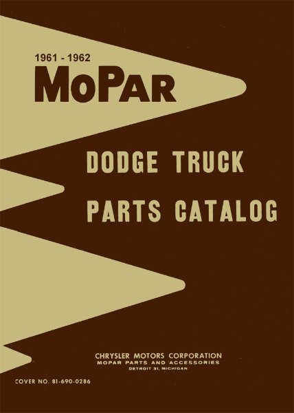 1961–1962 Dodge Truck All Models Parts Book