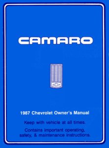 1987 Chevrolet Camaro Owner's Manual