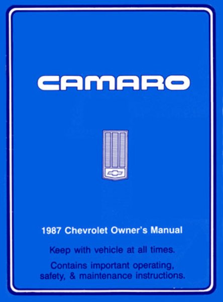 1987 Chevrolet Camaro Owner's Manual