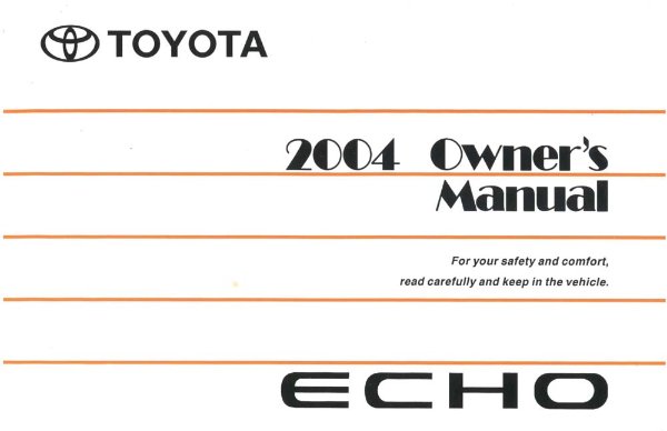 2004 Toyota Echo Owner's Manual