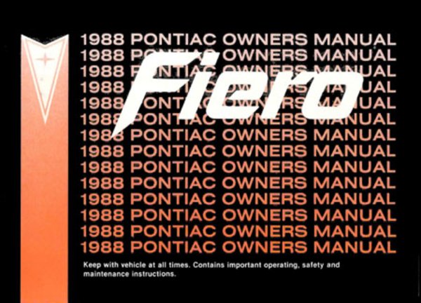 1988 Pontiac Fiero Owner's Manual