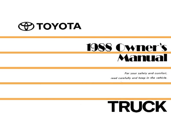 1988 Toyota Pickup Owner's Manual