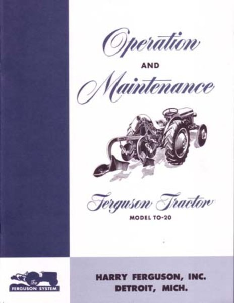 1948–1951 Ford TO-20 Tractor Owner's Manual