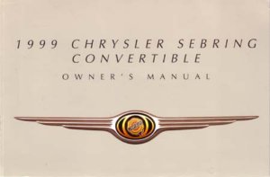 1999 Chrysler Sebring Convertible Owner's Manual