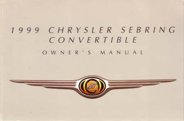 1999 Chrysler Sebring Convertible Owner's Manual