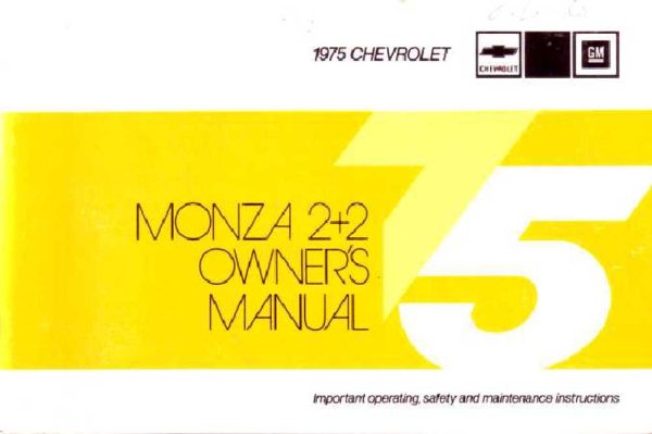 1975 Chevrolet Monza 2+2 Owner's Manual