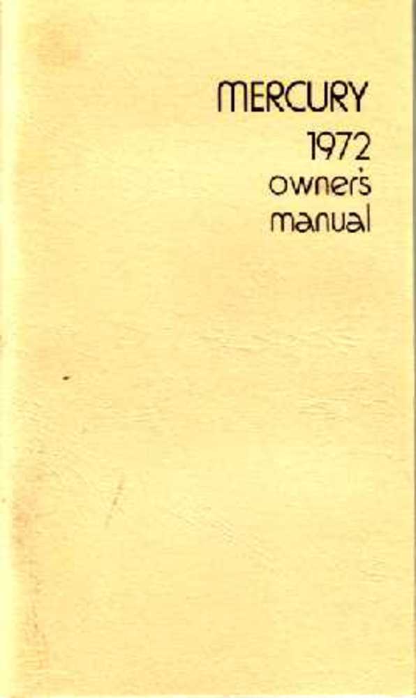 1972 Mercury Marquis Monterey Owners Manual User Guide Operator Book  Fluid