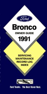 1991 Ford Bronco Owner's Manual