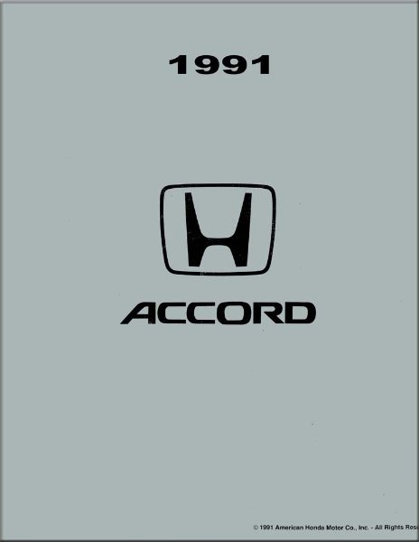 1991 Honda Accord Factory Shop Service Manual