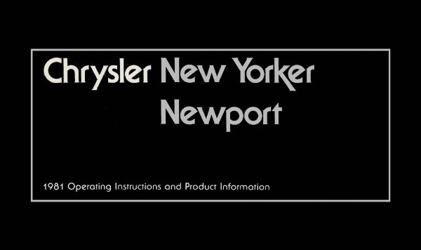 1981 Chrysler New Yorker, Newport Owner's Manual