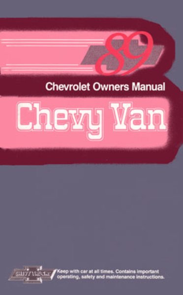 1989 Chevrolet G10, G20, G30 Owner's Manual