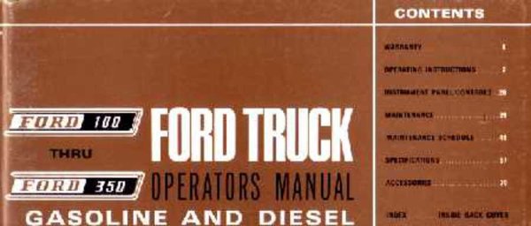 1967 Ford F-100, F-250, F-350 Truck Owner's Manual
