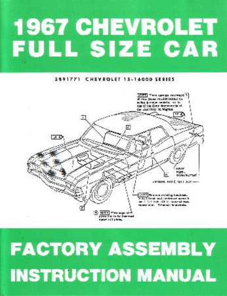 1967 Chevrolet Belaire Caprice Assembly Manual Book Rebuild Instructions Drawing
