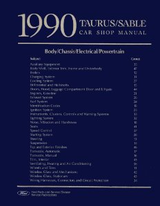 1990 Ford Taurus, Sable Factory Shop Service Manual