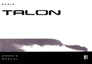 1991 Eagle Talon Owner's Manual