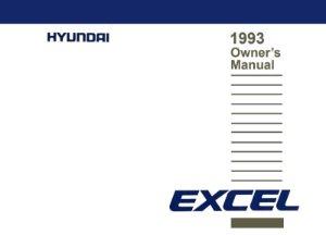 1993 Hyundai Excel Owner's Manual