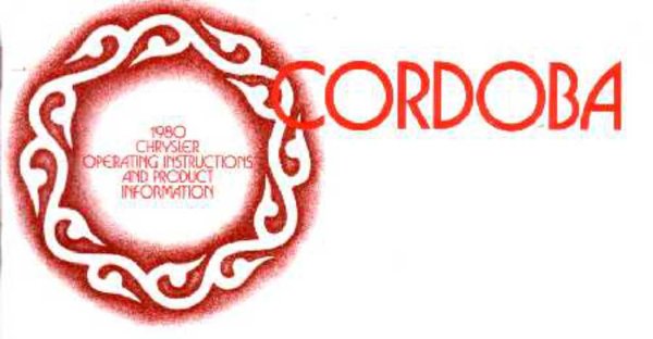1980 Chrysler Cordoba Owner's Manual
