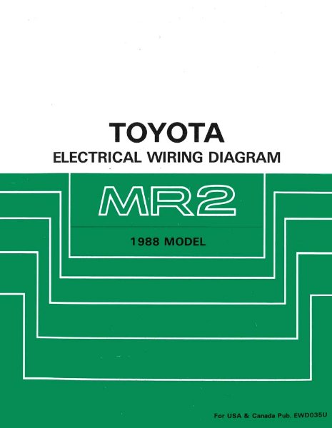 1988 Toyota MR-2 Wiring Diagrams Manual