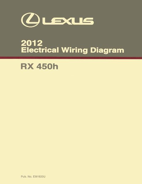 2010–2012 Lexus RX 450h Wiring Diagrams Manual