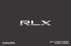 2017 Acura RLX SPORT HYBRID Owner's Manual