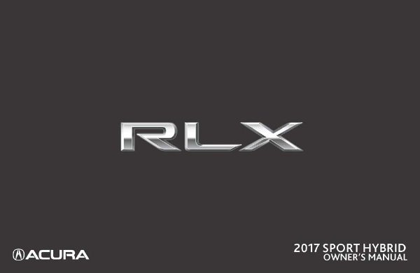 2017 Acura RLX SPORT HYBRID Owner's Manual