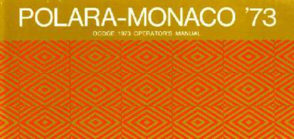 1973 Dodge Polara, Monaco Owner's Manual