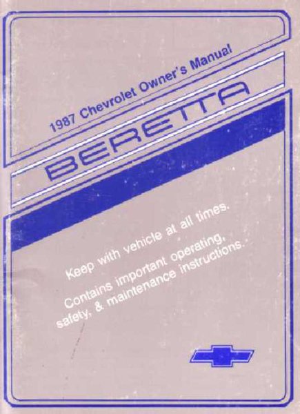 1987 Chevrolet Beretta Owner's Manual