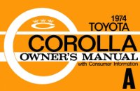 1974 Toyota Corolla Owners Manual User Guide