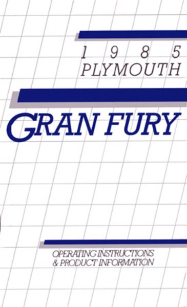 1985 Plymouth Gran Fury Owner's Manual