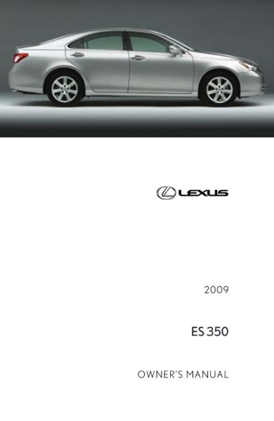 2009 Lexus ES 350 Owner's Manual