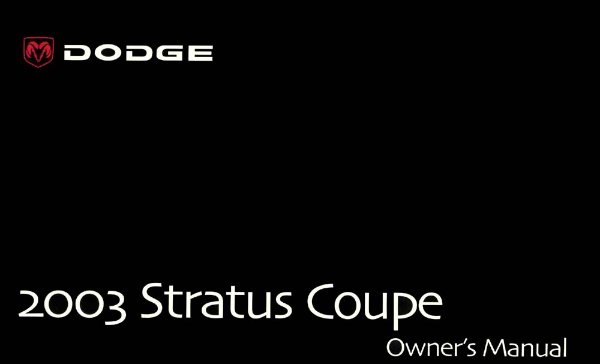2003 Dodge Stratus Owner's Manual