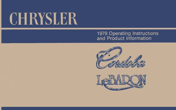 1979 Chrysler Cordoba, Lebaron Owner's Manual