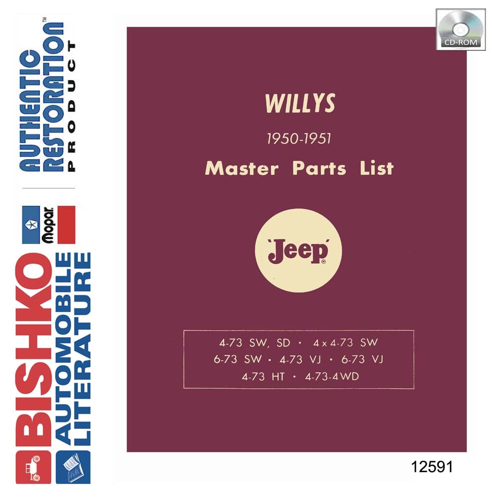 1950-1951 JEEP Body & Chassis, Text & Illustration Parts Book