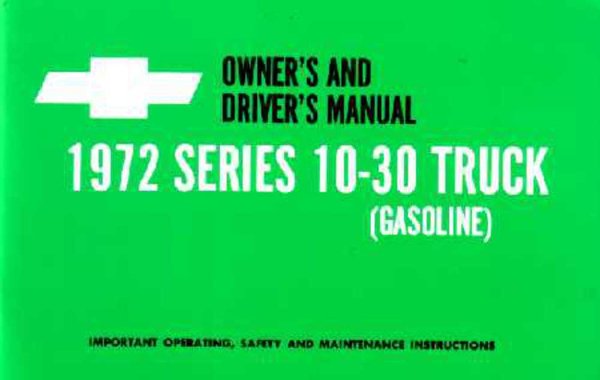 1972 Chevrolet C/K 10, C/K 20, C/K 30 Owner's Manual
