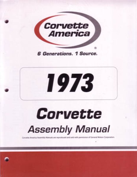1973 Chevrolet Corvette Assembly Manual Book Rebuild Instructions Illustrations