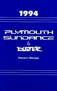 1994 Plymouth Duster, Sundance Owner's Manual