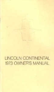 1973 Lincoln Continental Owner's Manual