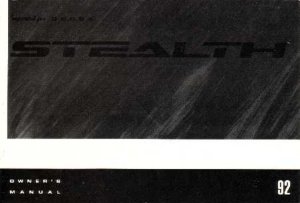 1992 Dodge Stealth Owner's Manual