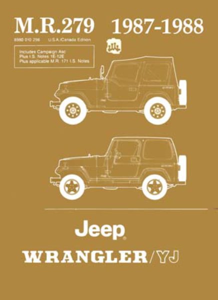 1987–1988 Jeep Wrangler YJ Factory Shop Service Manual