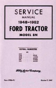 1948 1949 1950 1951 1952 Ford 8N Tractor Shop Service Repair Manual Book Engine