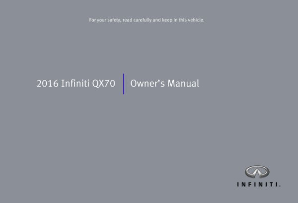 2016 Infiniti QX70 Owner's Manual