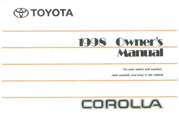 1998 Toyota Corolla Owner's Manual