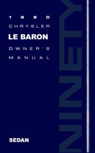 1990 Chrysler Lebaron Sedan Owner's Manual
