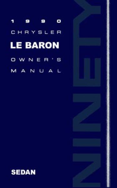 1990 Chrysler Lebaron Sedan Owner's Manual
